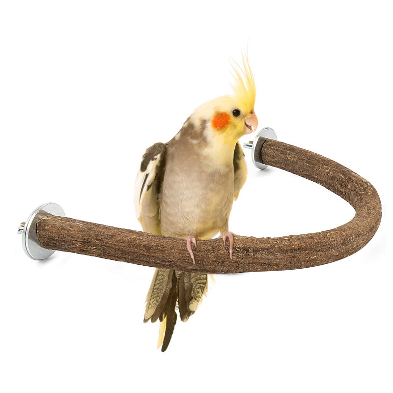 Rypet Parrot Natural Wood Stand Perch, Swing U Shape Natural Parrot Perch, U Shape Bird Chewing Stand Stick, Bird Cage Accessories for Parakeet, Conure, Cockatiel, Budgie, Lovebirds,Amazon Parrots - Image 1
