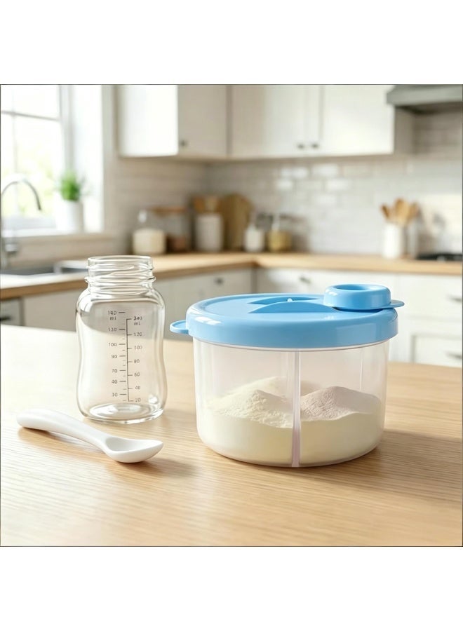 LCAREMOM Baby Formula Dispenser, Baby Milk Powder Container, Formula Dispenser, Portable Milk Powder Containers, 3-Compartment Design, Funnel Spout, Ideal for Travel, Outdoor, Night Feeding, and Home Use, Stackable Milk Storage Box for Travel - Image 5