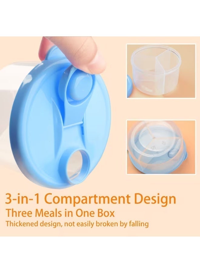 LCAREMOM Baby Formula Dispenser, Baby Milk Powder Container, Formula Dispenser, Portable Milk Powder Containers, 3-Compartment Design, Funnel Spout, Ideal for Travel, Outdoor, Night Feeding, and Home Use, Stackable Milk Storage Box for Travel - Image 2