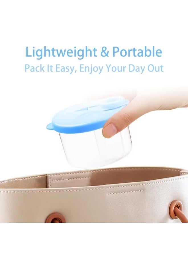 LCAREMOM Baby Formula Dispenser, Baby Milk Powder Container, Formula Dispenser, Portable Milk Powder Containers, 3-Compartment Design, Funnel Spout, Ideal for Travel, Outdoor, Night Feeding, and Home Use, Stackable Milk Storage Box for Travel - Image 3