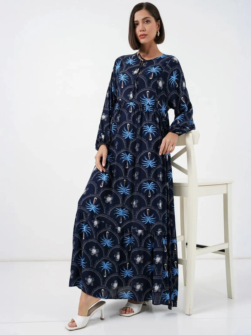 بيغ دارت BDART Tropical Printed Maxi Dress with Button Closure
