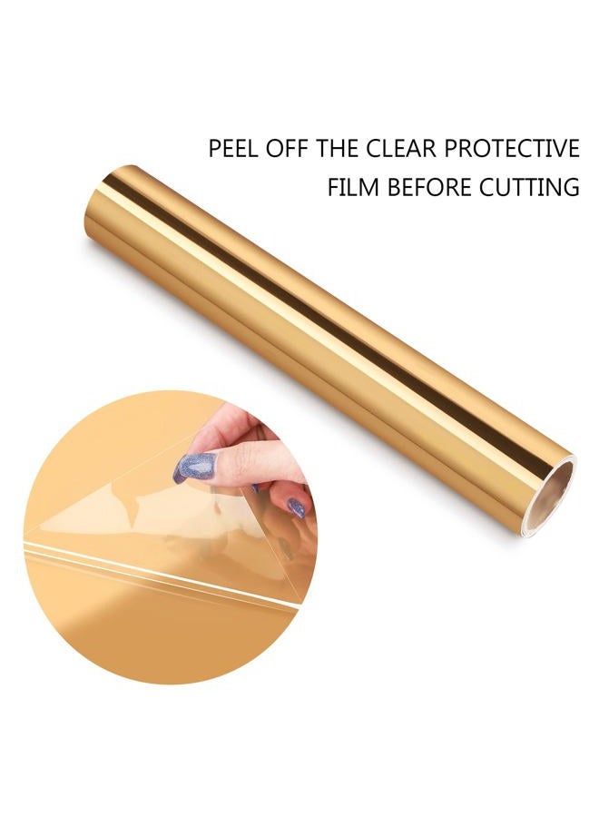 TECKWRAP Light Gold Chrome Vinyl Permanent Chrome Gold Adhesive Vinyl Roll 1ftx5ft - Image 2