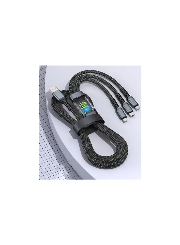 3-in-1 USB Fast Charging Cable 100W - Compatible with iOS & Android Devices - Image 2