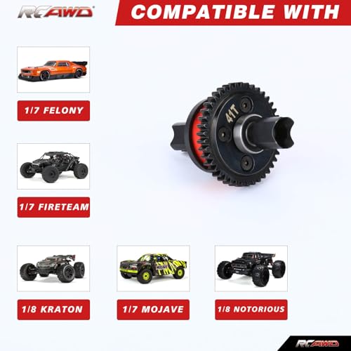 RCAWD 41T Limited Slip Center Differential Diff Gear for Arrma 17 Fireteam Limitless Infraction Felony Mojave 18 Typhon Kraton Outcast Talion Notorious 6S Series Upgrades Part - Image 5