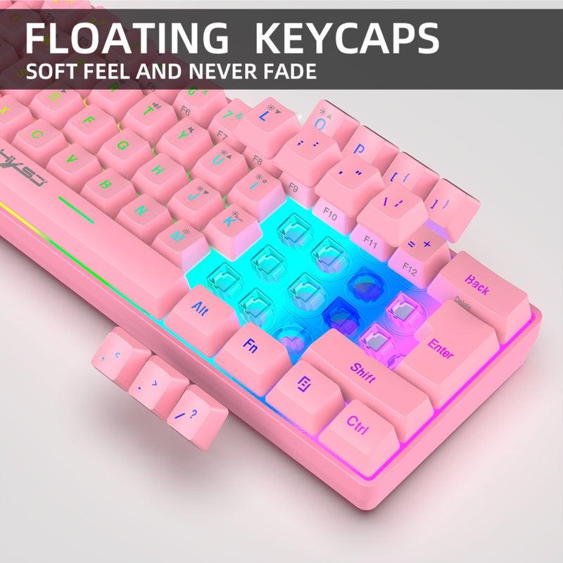 New 61-Key Rgb Light Compact Wired Gaming Membrane Keyboard Suitable For Notebook Abs Material Manufacturer - Image 4
