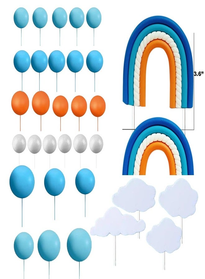 DiDida Blue Rainbow Cake Toppers Orange White Balls For Dog Birthday Cake Decorations Baby Shower Party Supplies - Image 2