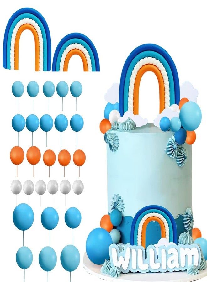 DiDida Blue Rainbow Cake Toppers Orange White Balls For Dog Birthday Cake Decorations Baby Shower Party Supplies - Image 1