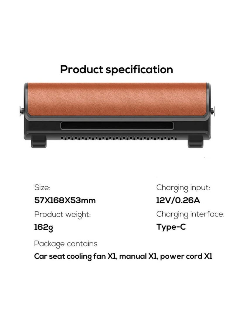 Loquat Portable Car Seat Fan, for Front Rear Seat Passenger, USB Powered and 3 Speeds Strong Cooling Air Fan Adjustable Strap for SUV, RV, Vehicles, Office Seats (Brown) - Image 3