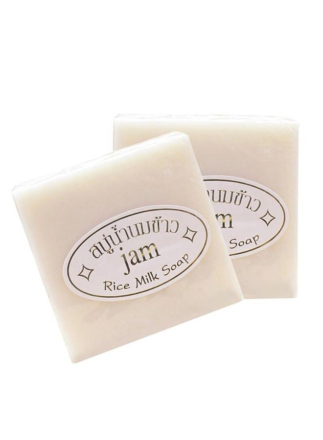JAM 2-Piece Rice Milk Handmade Soap for Face & Body 65 grams - Image 1
