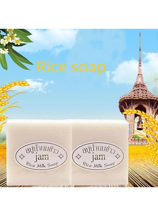JAM 2-Piece Rice Milk Handmade Soap for Face & Body 65 grams - Image 3