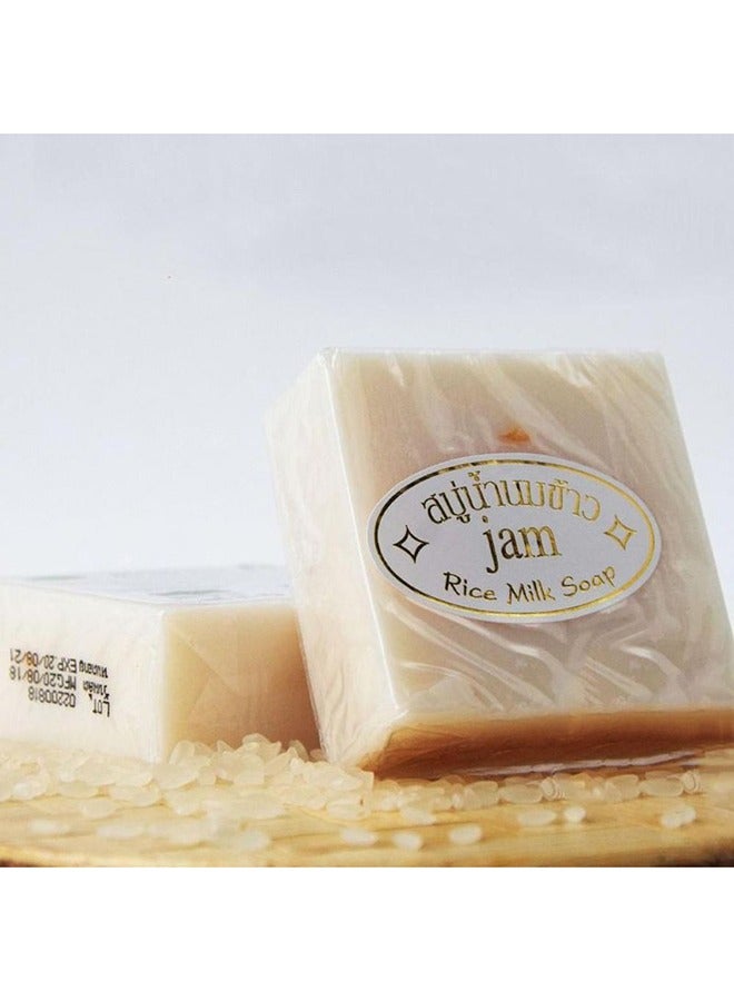 JAM 2-Piece Rice Milk Handmade Soap for Face & Body 65 grams - Image 4