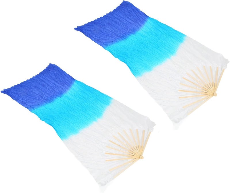 Dioche Belly Dance Fans, Tricolor Square Dancing Fan 1.5m Silk Fan with Radiant Effects Artificial Silk Belly Dance Fan, for Dance Performances and Practices - Image 4