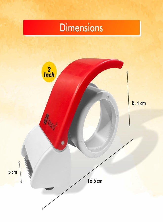 YAJNAS 2 Inch Tape Dispenser Handy for Packing Packages Lightweight Ergonomic Industrial Heavy Duty Handy Tape Cutter for Couriers Pack of 1 - Image 2