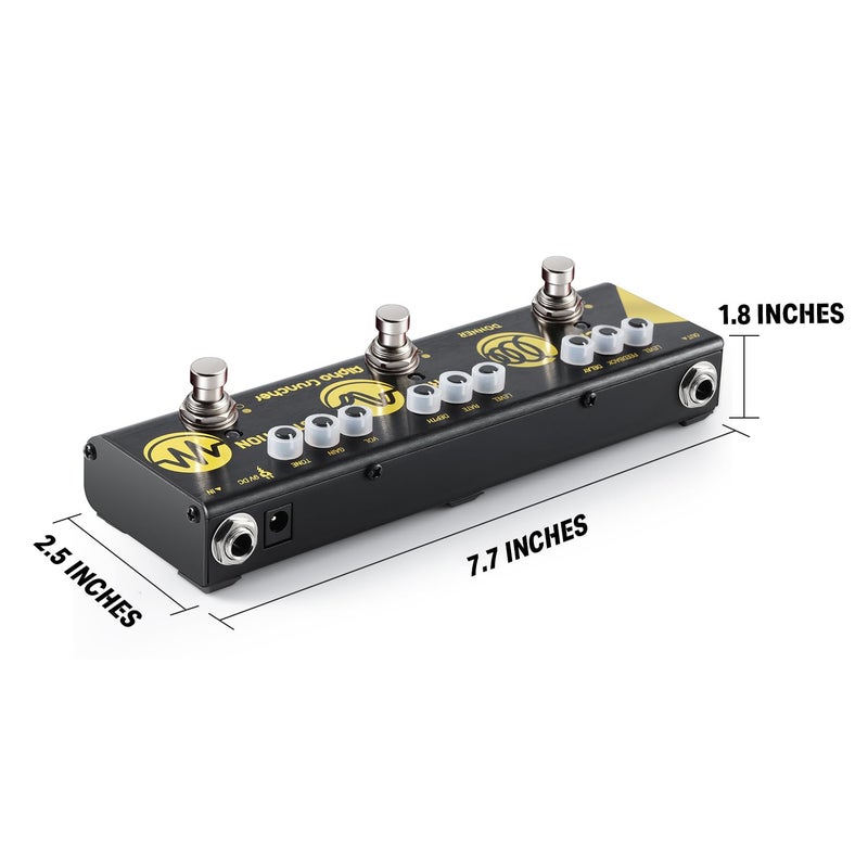 Donner Multi Effects Guitar Pedal Alpha Cruncher 3 Type Effects Delay Chorus Distortion Pedal with Adapter for Electric Guitar - Image 5