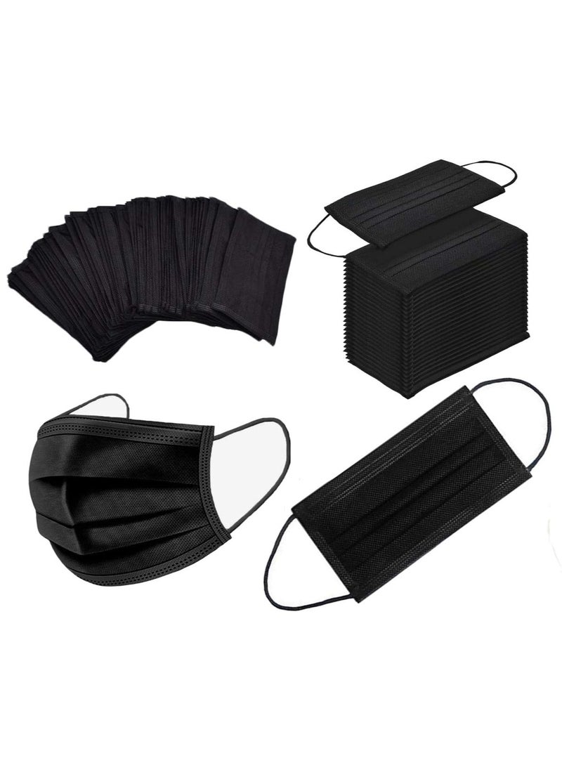 San Yi 50PCS 3 ply black disposable face shield filter protection  - Image 1