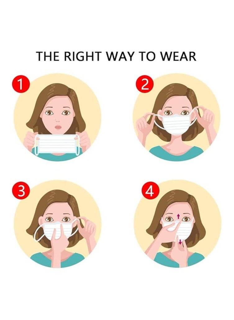 San Yi 50PCS 3 ply black disposable face shield filter protection  - Image 4
