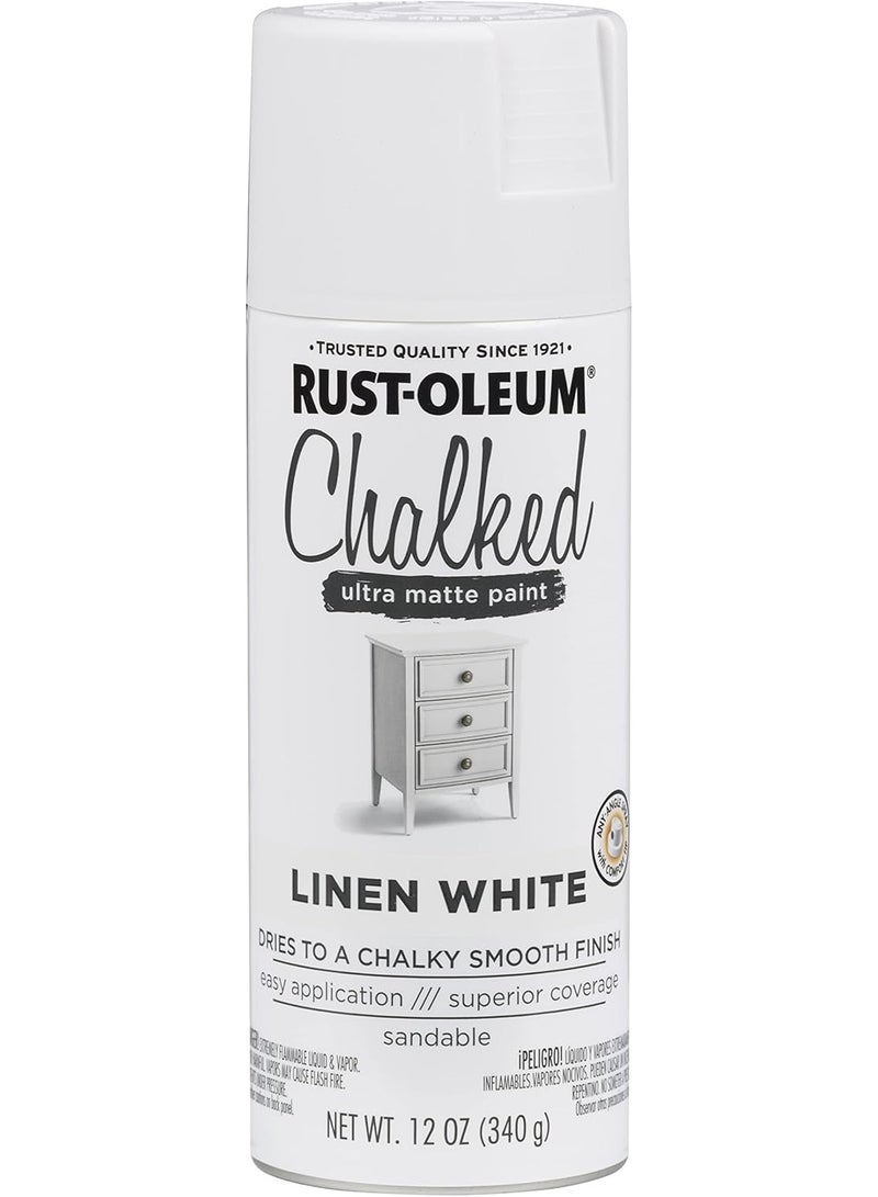 RUST-OLEUM Chalked Ultra Matte Spray Paint Linen White 340g - Image 1