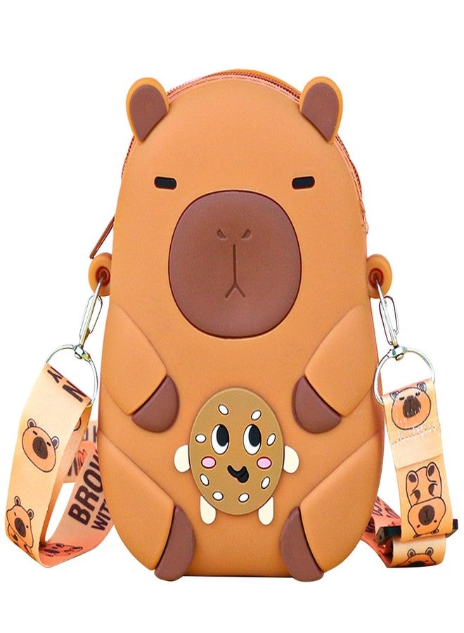 Tarini Girls Handbag, Toddler Handbag, Capybara Crossbody Coin Purse, Cute Cartoon Capybara Shoulder Bag for Girls Kids Toddlers, Small Portable Single-Shoulder Bag, 11x3x14.5cm - Image 1