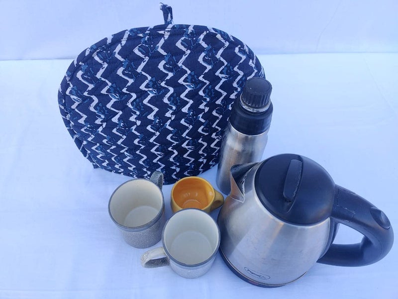 Malan Bai Mandala Tea Cozy Cover Hand Block Winter Tea Cozy Cotton Tea Kettle Warmer Pot Cover Hot Coffee Cover Handamde Kitchen Décor Brand: Malan Bai - Image 5