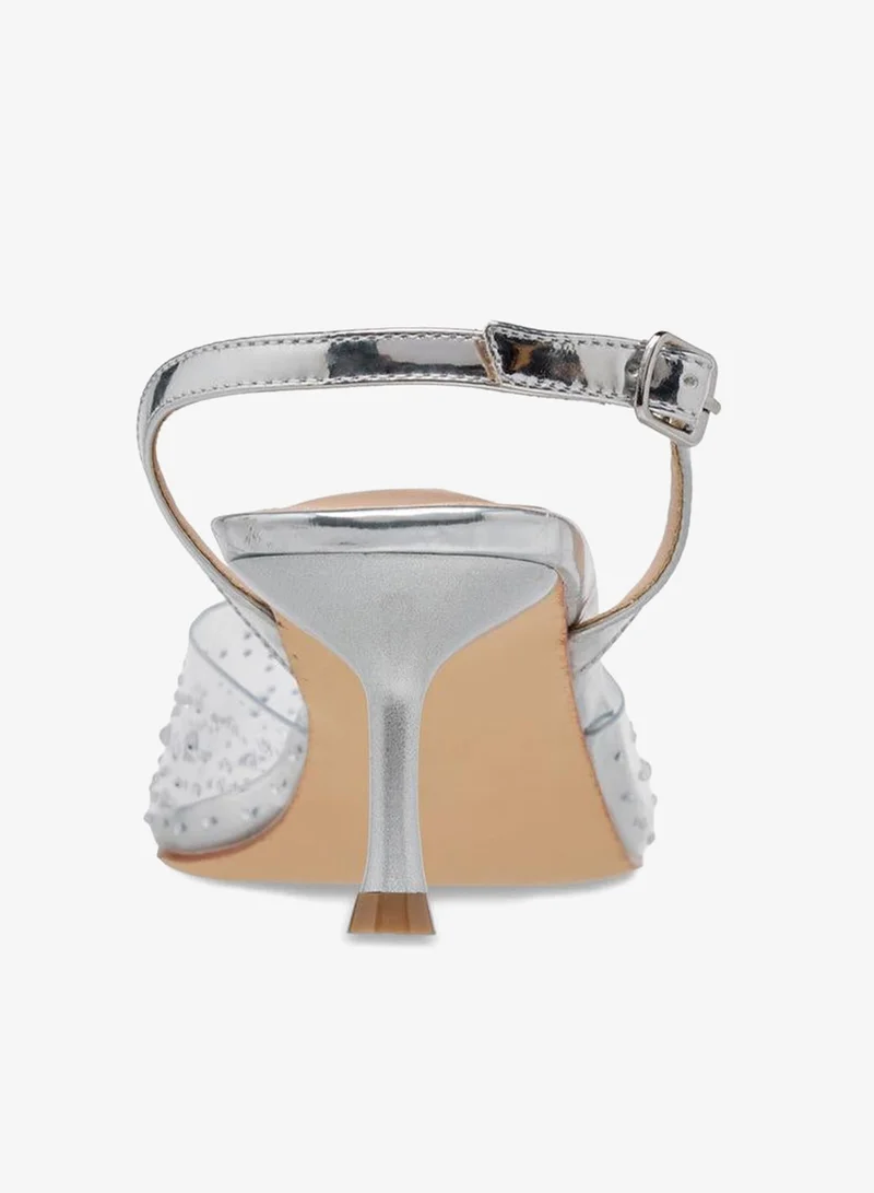 Flora Bella By Shoexpress SILVER Flora Bella Women Kitten Heels for Women | Best Price UAE
