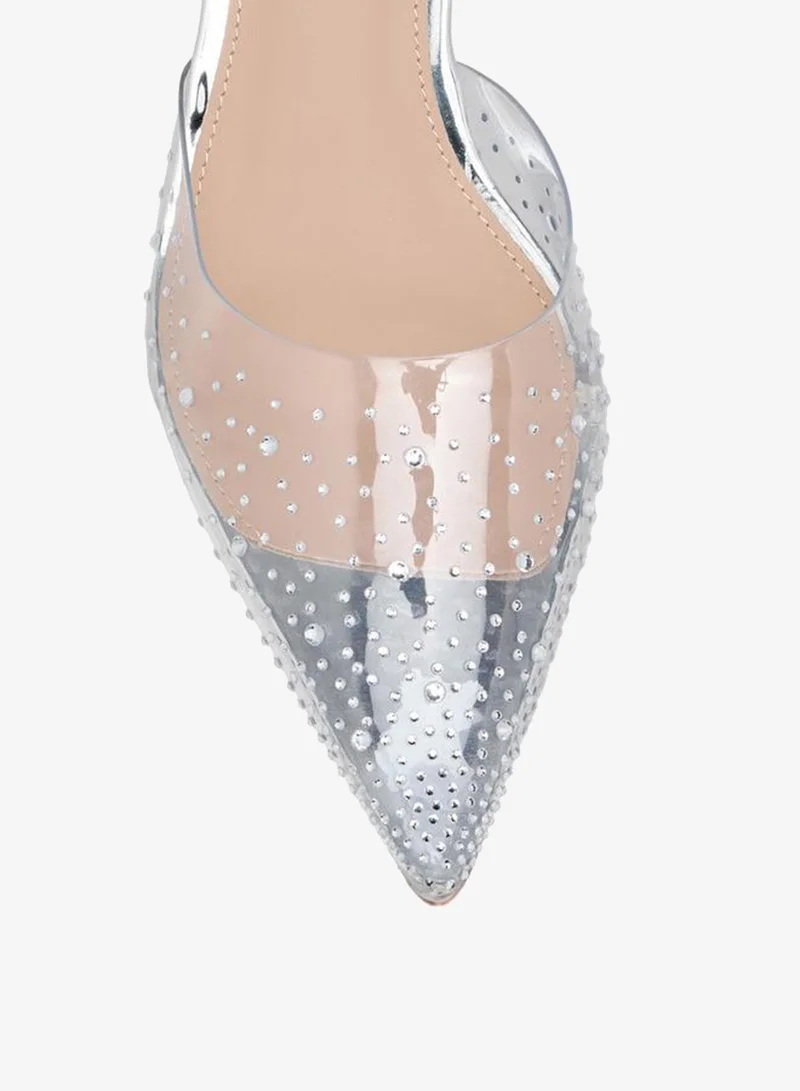 Flora Bella By Shoexpress SILVER Flora Bella Women Kitten Heels for Women | Best Price UAE