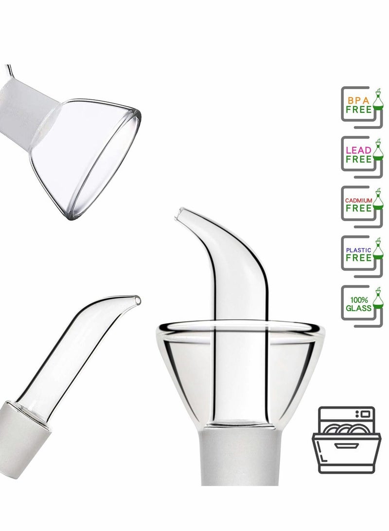 نيبمينينت 380ml Clear Glass Olive Oil Dispenser Bottle, & Vinegar Cruet with Pourers, Non-Drip Leak Proof No Mess, NO Funnel Needed - Image 4