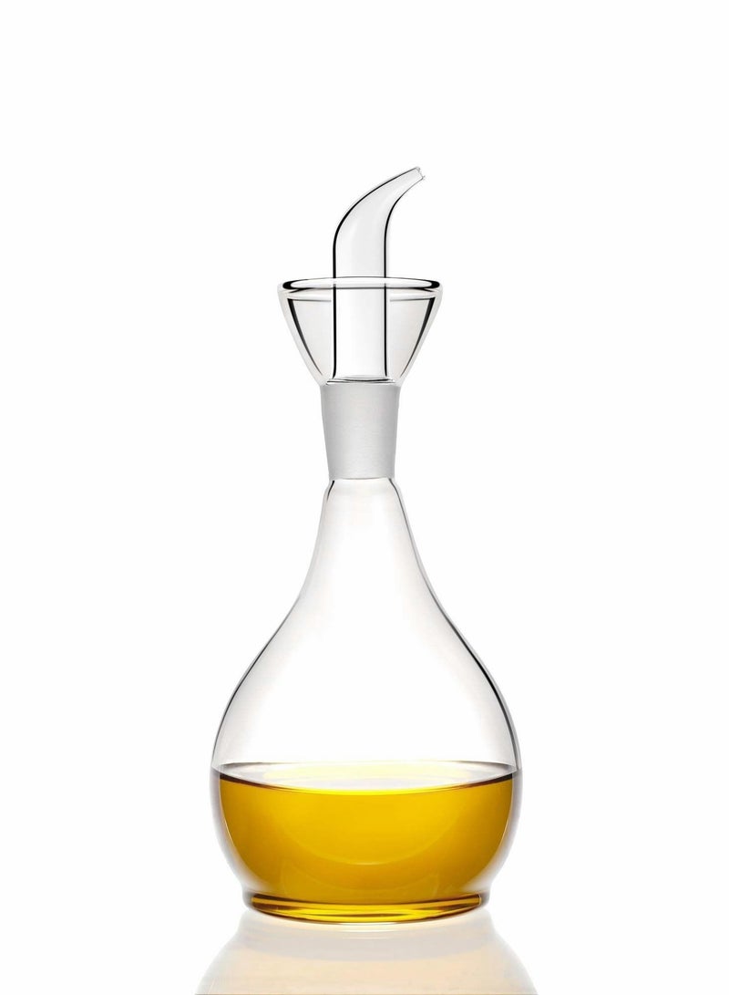 نيبمينينت 380ml Clear Glass Olive Oil Dispenser Bottle, & Vinegar Cruet with Pourers, Non-Drip Leak Proof No Mess, NO Funnel Needed - Image 1