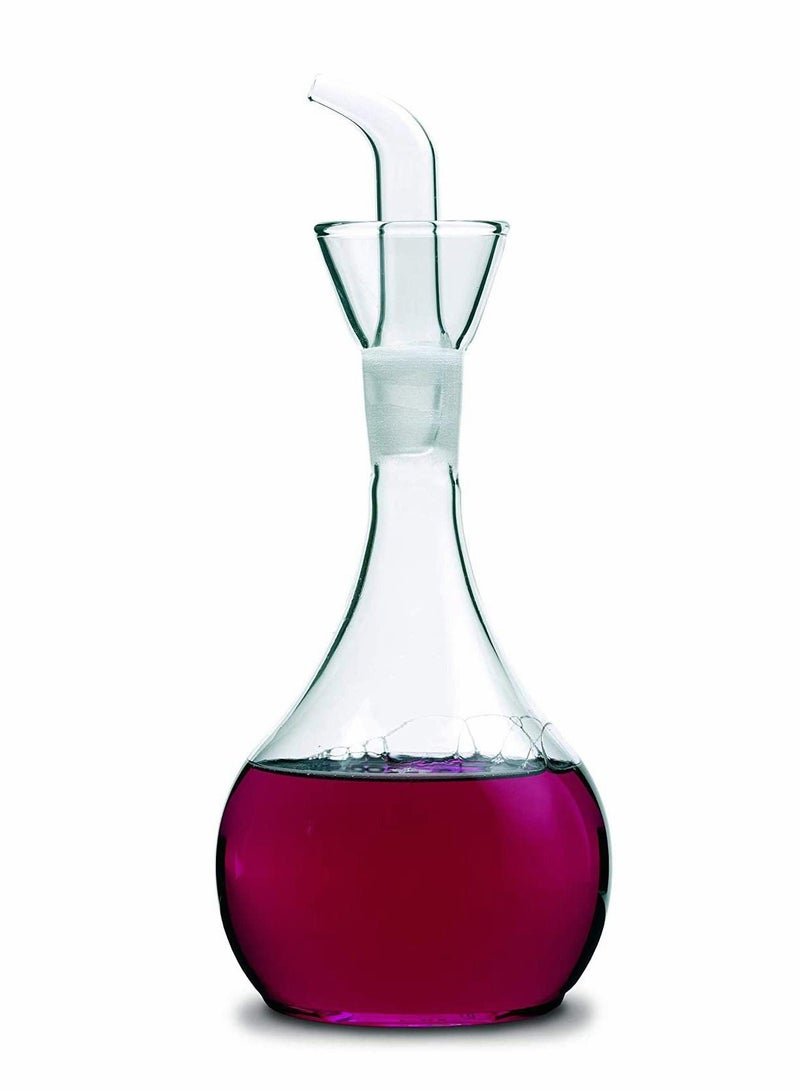 نيبمينينت 380ml Clear Glass Olive Oil Dispenser Bottle, & Vinegar Cruet with Pourers, Non-Drip Leak Proof No Mess, NO Funnel Needed - Image 3