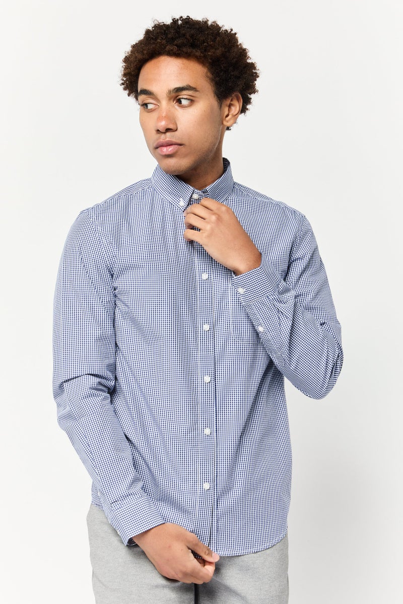 Celio Men Regular Fit Checkered Long Sleeves Casual Shirt, Multicolor - Image 1