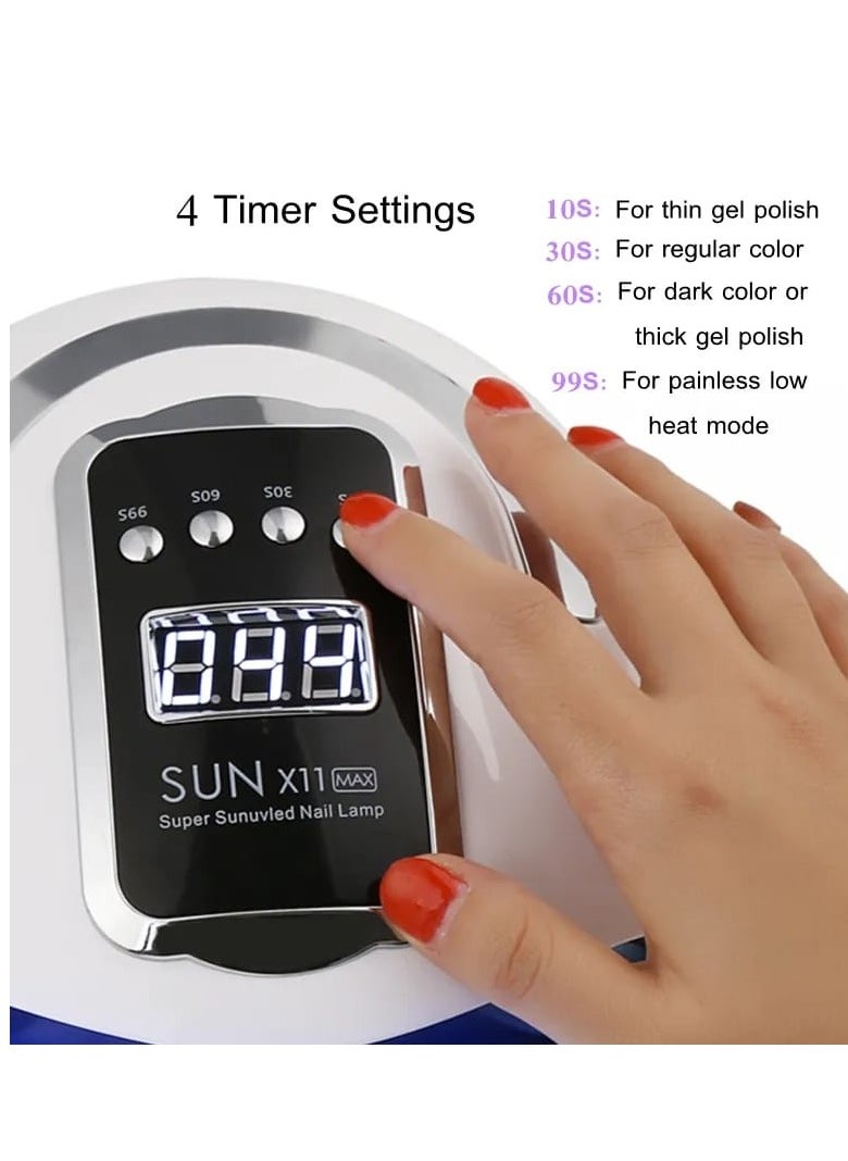 Generic 120W UV LED Lamp, 36 Beads Smart Nail Dryer, Fast Curing Nail Dryer, 4 Timers, Smart LED Nail Lamp with Portable Handle and Large Space, Nail Art Tools (White)  - Image 4