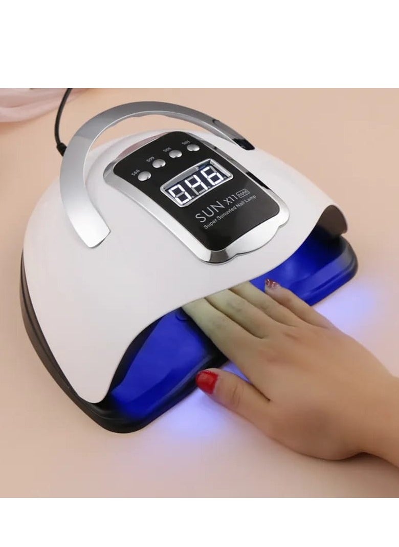 Generic 120W UV LED Lamp, 36 Beads Smart Nail Dryer, Fast Curing Nail Dryer, 4 Timers, Smart LED Nail Lamp with Portable Handle and Large Space, Nail Art Tools (White)  - Image 1
