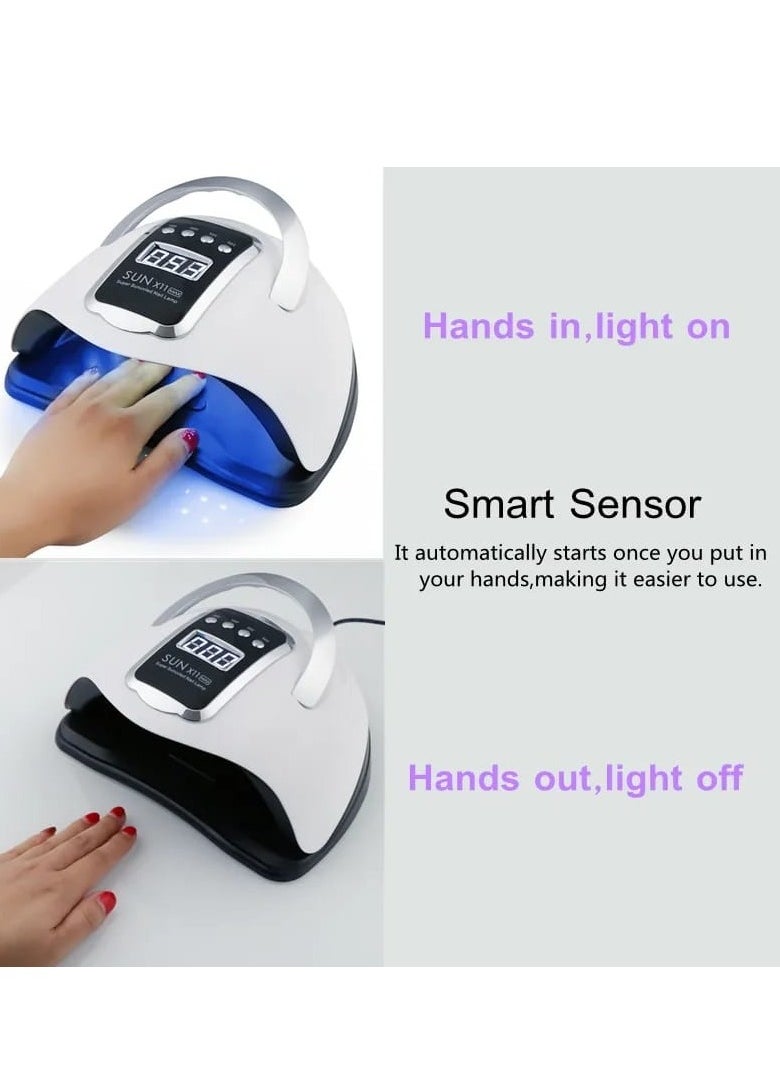 Generic 120W UV LED Lamp, 36 Beads Smart Nail Dryer, Fast Curing Nail Dryer, 4 Timers, Smart LED Nail Lamp with Portable Handle and Large Space, Nail Art Tools (White)  - Image 2