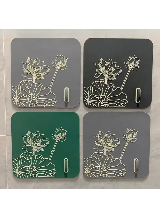 3D Lotus Pattern Gray Bathroom Drain Cover Anti Mosquito Odor Resistant Secure Latch - Image 1