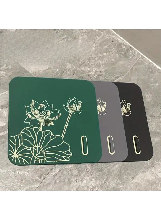 3D Lotus Pattern Gray Bathroom Drain Cover Anti Mosquito Odor Resistant Secure Latch - Image 2