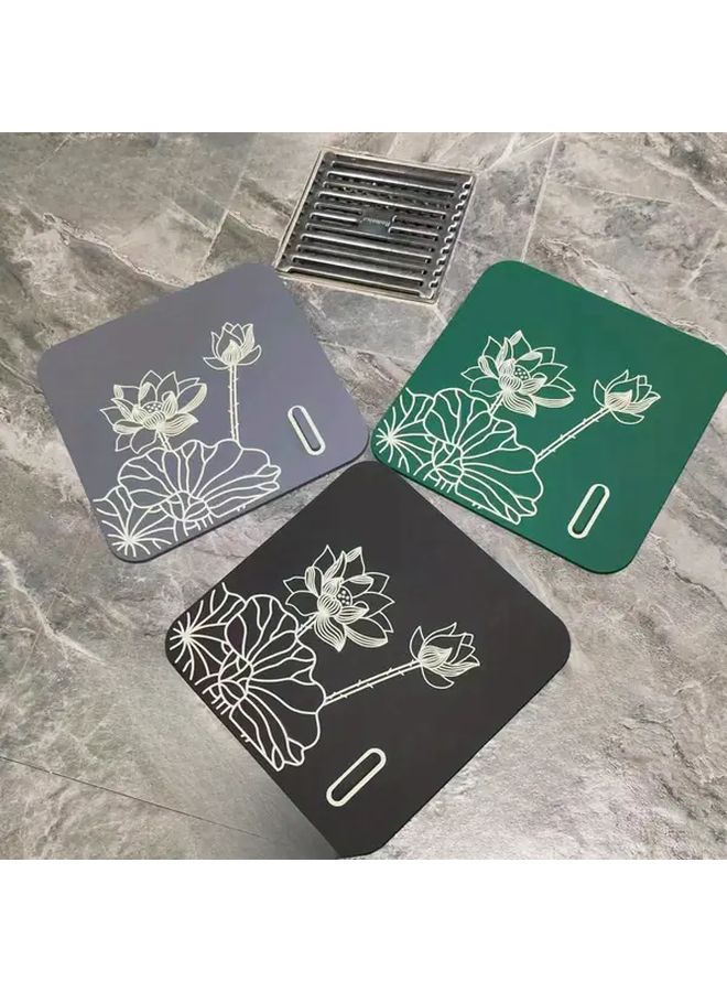 3D Lotus Pattern Gray Bathroom Drain Cover Anti Mosquito Odor Resistant Secure Latch - Image 4