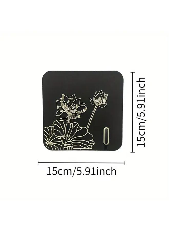 3D Lotus Pattern Gray Bathroom Drain Cover Anti Mosquito Odor Resistant Secure Latch - Image 5