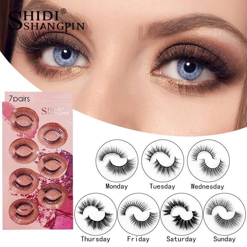 SHIDISHANGPIN 7-Pair Mixed False Eyelashes, Mink Hair, 3D Style - Hot Selling Set on Noon - Image 2