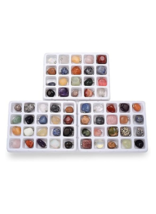 20pcs Chakra Tumbled Healing Crystal Quartz Stones Pendants