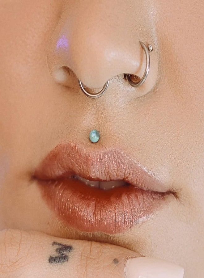 Earblity 18PCS Aquamarine Single Flare Glass Stretching kits Short Taper Expander with Rubber O-Rings,1.6-10mm(14G-00G) Ear Gauges Tunnels Plugs,4 colors Cylindrical Body Piercing - Image 4