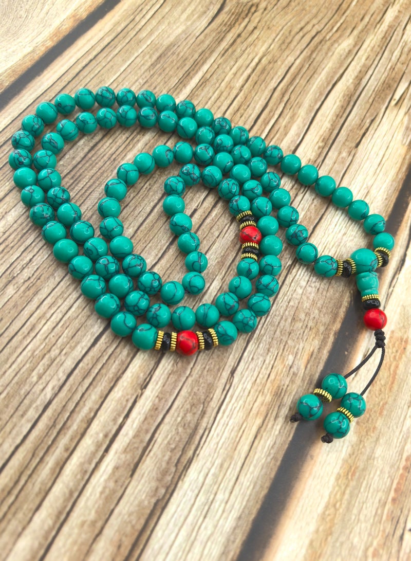 Fianser Tasbih Turquoise 99 Prayer Beads 8mm Tasbeeh Muslim Islamic Handmade Exquisite Zikr Dua Arabic - Image 4