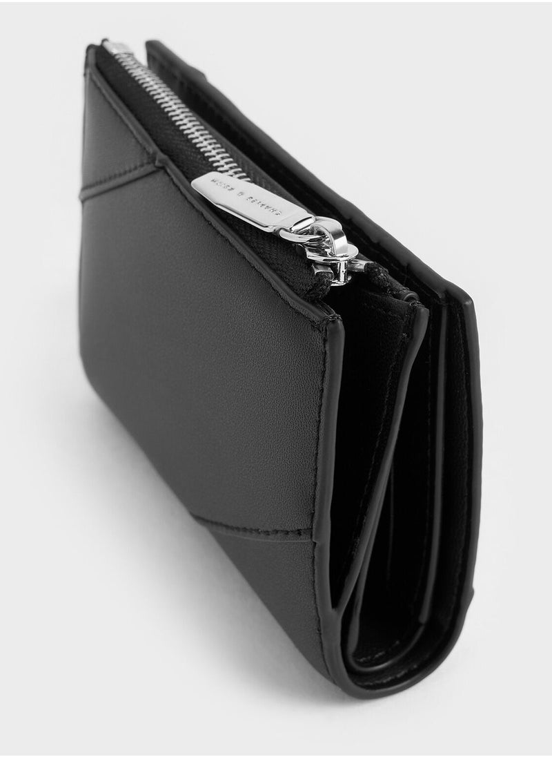 Charles & Keith CHARLES & KEITH Trin Stitch-Trim Wallet - Black  - Image 4