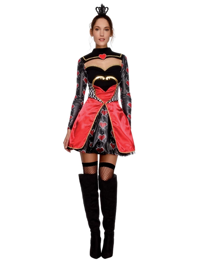 Smiffys Fever Queen of Hearts Costume Black S US Size 68 - Image 2