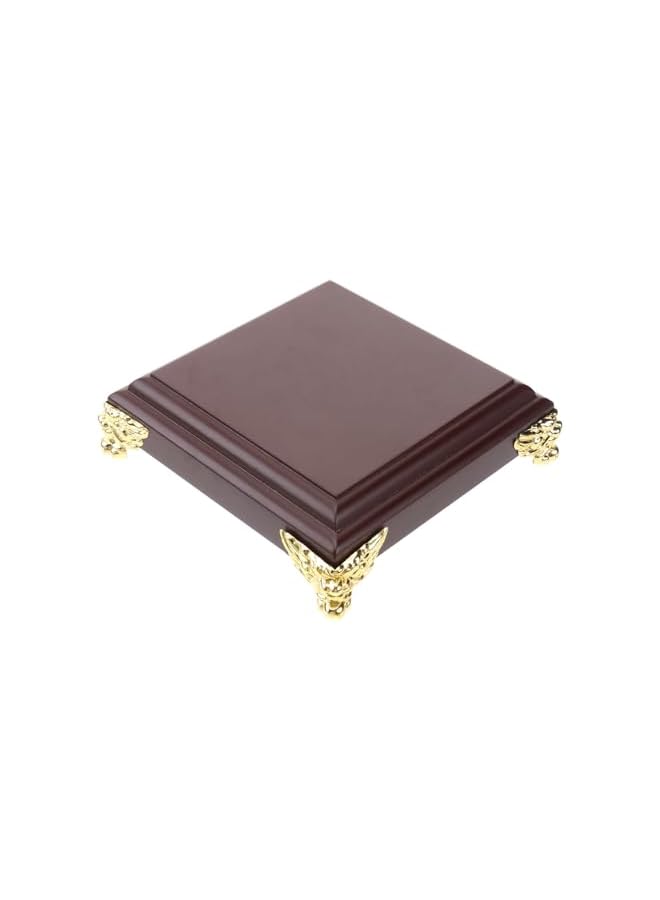 The Bros Wooden Square Buddha Statue Stand – Vintage Worship Table Pedestal for Flower Pot, Table Lamp, Teapot & Craft Display - Image 2