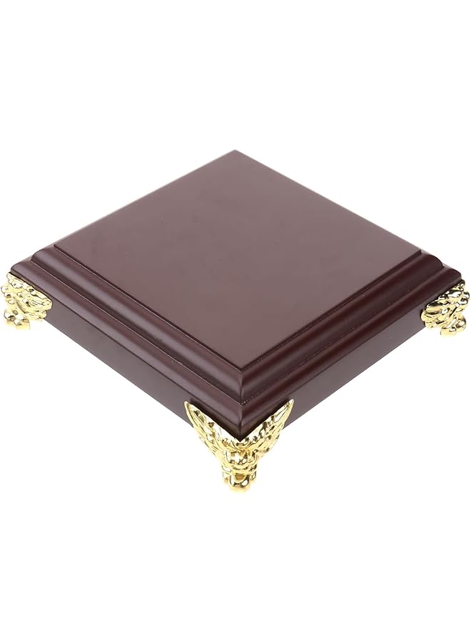 The Bros Wooden Square Buddha Statue Stand – Vintage Worship Table Pedestal for Flower Pot, Table Lamp, Teapot & Craft Display - Image 1