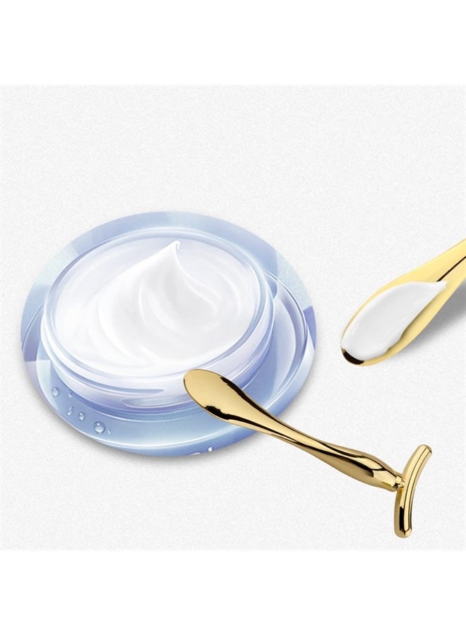 BetterJonny 3Pcs Metal Eye Cream Applicator Roller Wand Stick, Cosmetics Spoon Eye Cream Massager Wand Girls Women Facial Massager for Fatigue Relief Reduce Puffiness (Rose Gold) - Image 3