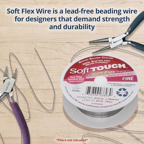Soft Flex 21 Strand Stringing Wire - Flexible Braided - Fine 0.14 Diameter - Jewelry Making Bead Wire - Satin Silver - Image 2