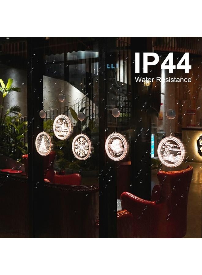 NIBEMINENT Hanging Fairy LEDs String Lights Curtain Lamp Constant Bright Modes with Snowflake Design IP44 Water Resistance 3 * AAA Cell Operated for Xmas Christmas Home Living Room Bedroom Party Daily Deco Wedding Function Indoor Outdoor Use Present Gift  - Image 1