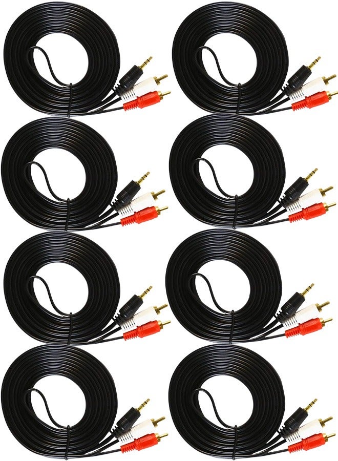 Taimi Pack of 8 Cable 10m Stereo to RCA Male Audio Black/Red/White  - Image 1