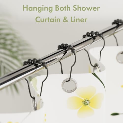 Amazer Black Shower Curtain Hooks, Amazer Shower Curtain Hooks, Shower Hooks for Shower Curtain, Decorative Shower Curtain Hooks Rust Proof Stainless Steel Shower Curtain Hooks Set of 12 - Image 2