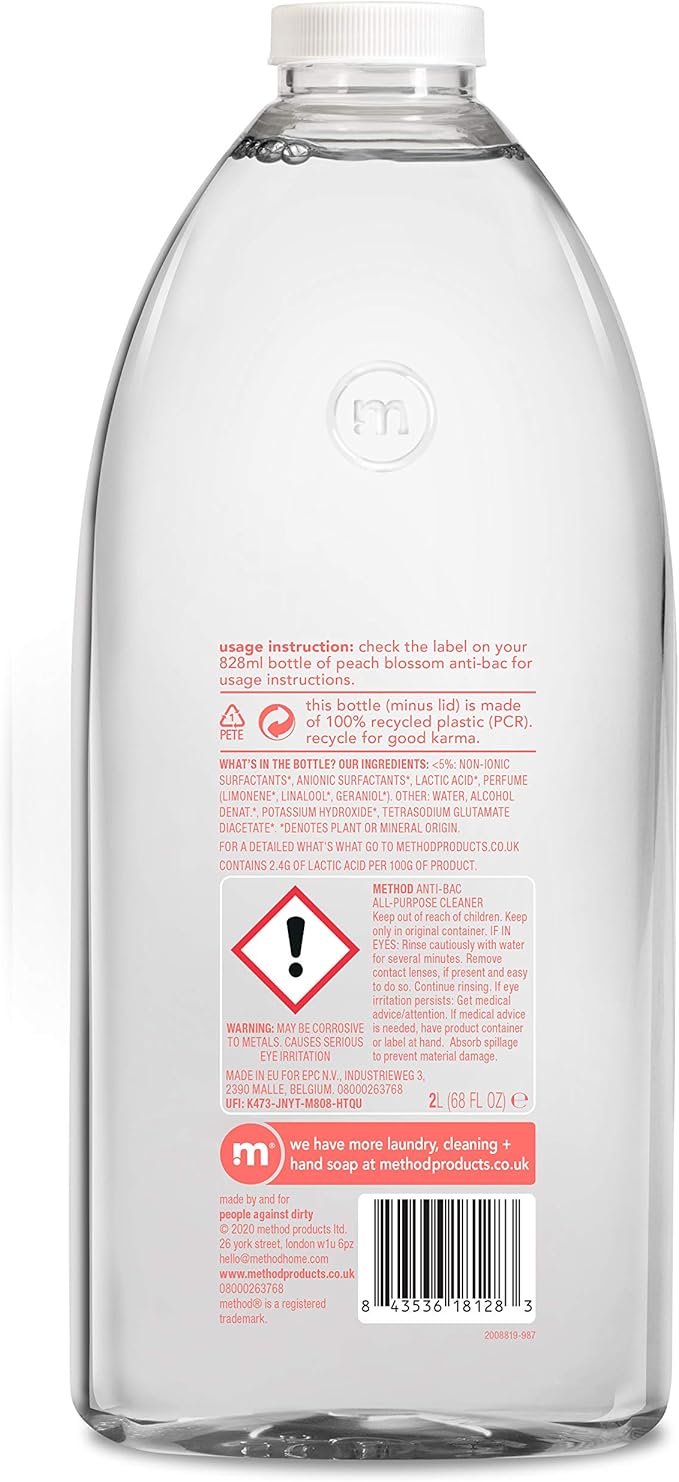 Method Antibacterial Spray All Purpose Cleaner Powerful Formula Kills 999 of Bacteria Orange Yuzu Pack of 1 828 ml - Image 3